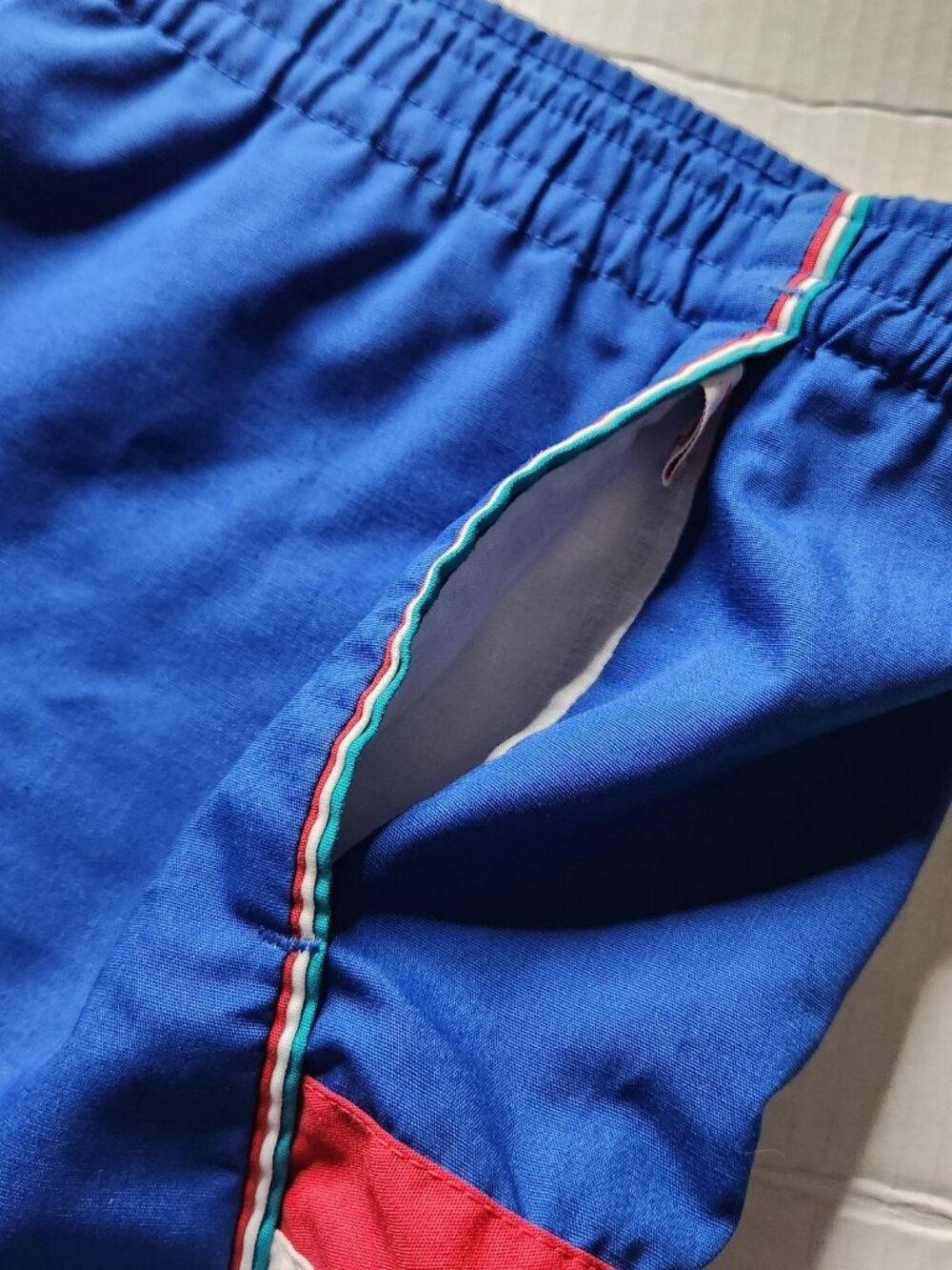 Vintage Jantzen Swim Trunks Men's 38 Blue Lined Drawstring 80s - 90s - Picture 7 of 7